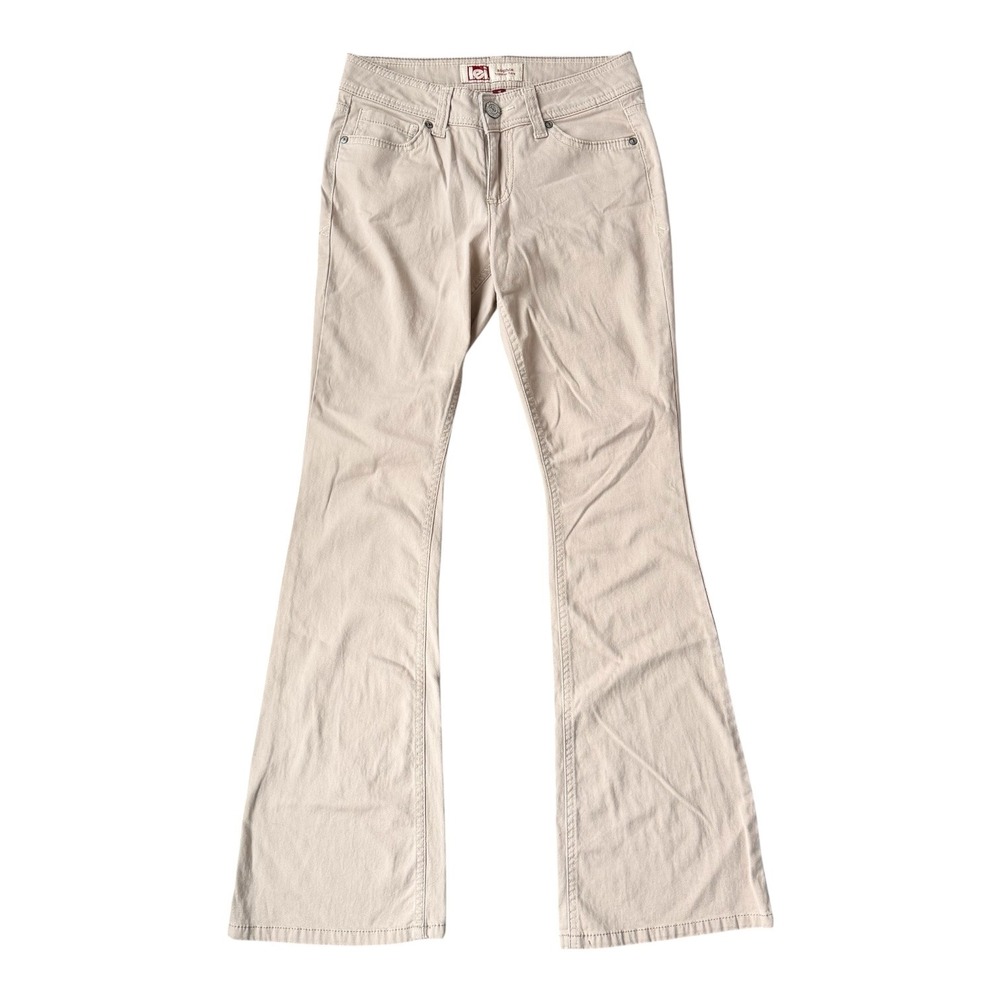 Y2K lei Sophia Hipster Flare Jeans Low Rise Khaki Size 3 Junior Girls 0‎ Women's